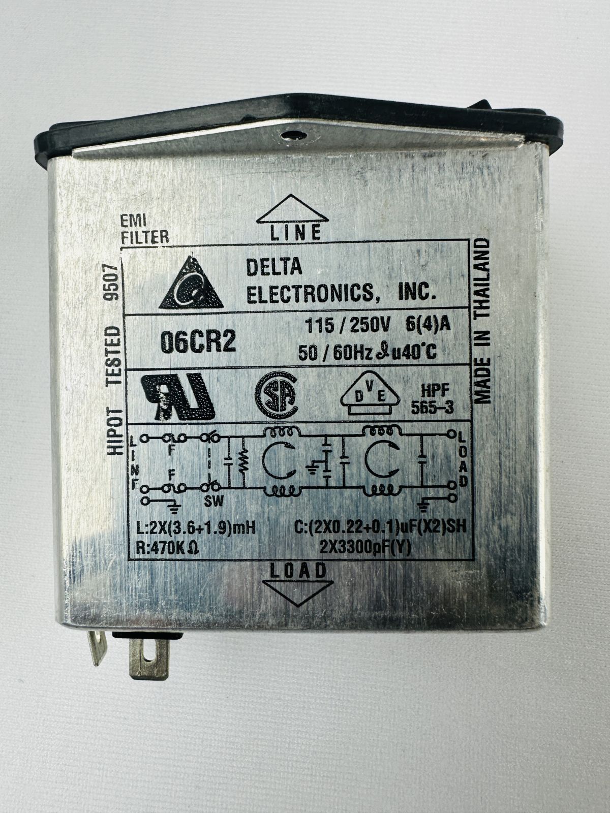 Delta Electronics 06CR2 EMI Filter Delta Electronics 06CR2 EMI Filter