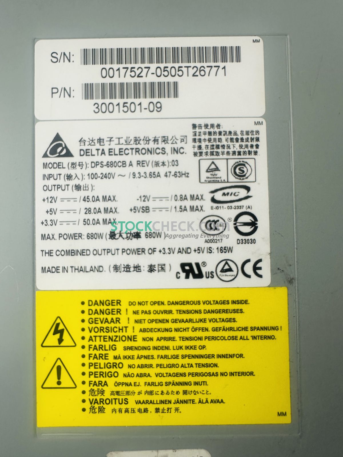 Delta Electronics DPS-680CB A Power Supply Delta Electronics DPS-680CB A Power Supply