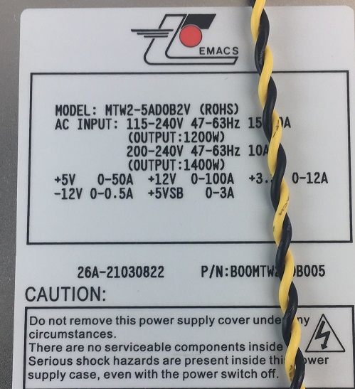 Emacs, Zippy Technologies MTW-5AD0B2 Power Supply Emacs, Zippy Technologies MTW-5AD0B2 Power Supply