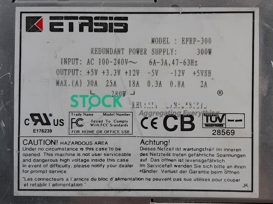 Etasis EFRP-300 1U Narrow Redundant Power Supply Etasis EFRP-300 1U Narrow Redundant Power Supply