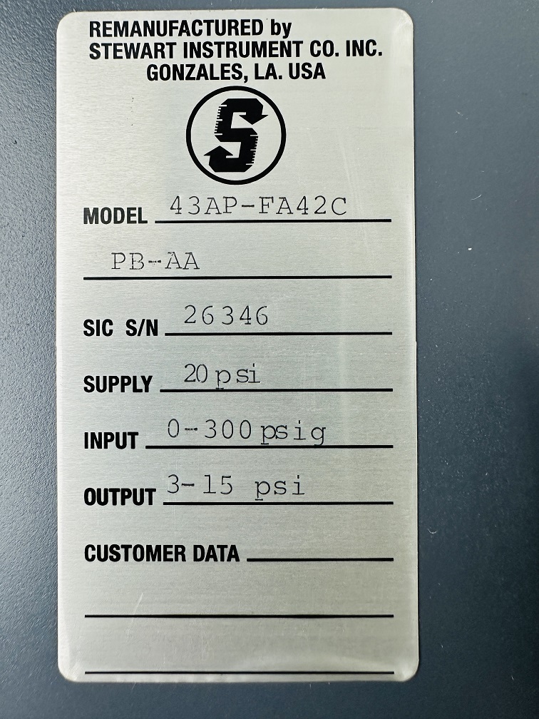 Foxboro 43AP-FA42C-PB-AA Pneumatic Controller Foxboro 43AP-FA42C-PB-AA Pneumatic Controller