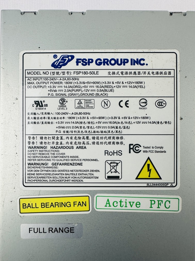 FSP Group 9PA1803565 1U ATX Power Supply FSP Group 9PA1803565 1U ATX Power Supply