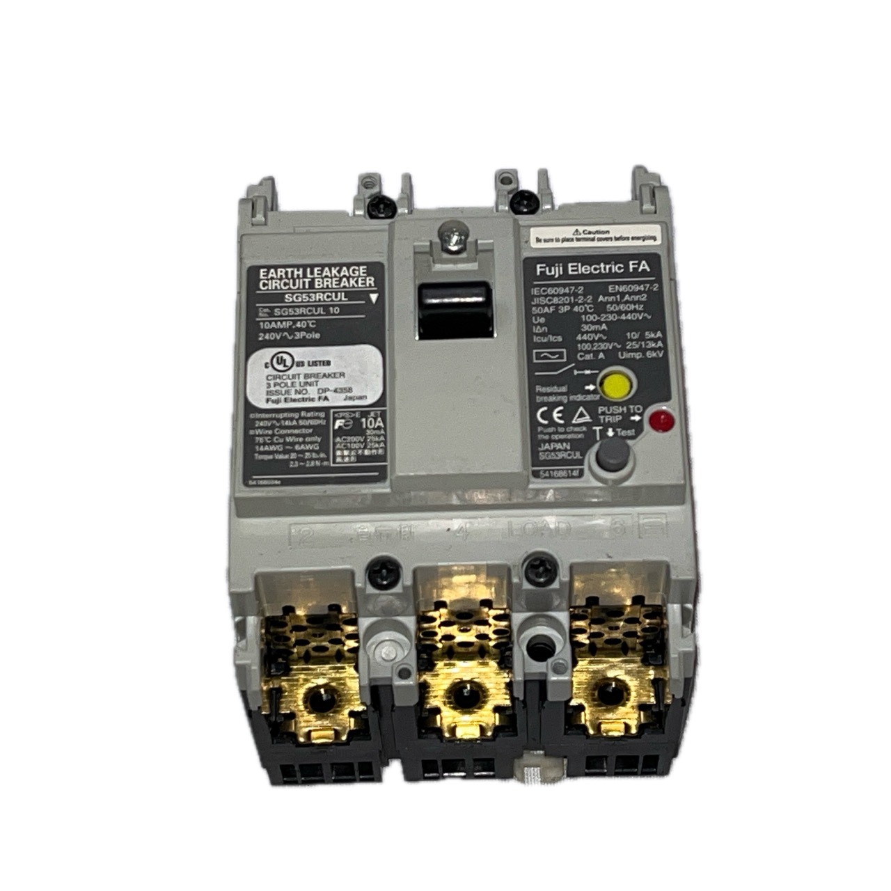 Fuji Electric SG53RCUL10 Circuit Breaker Fuji Electric SG53RCUL10 Circuit Breaker