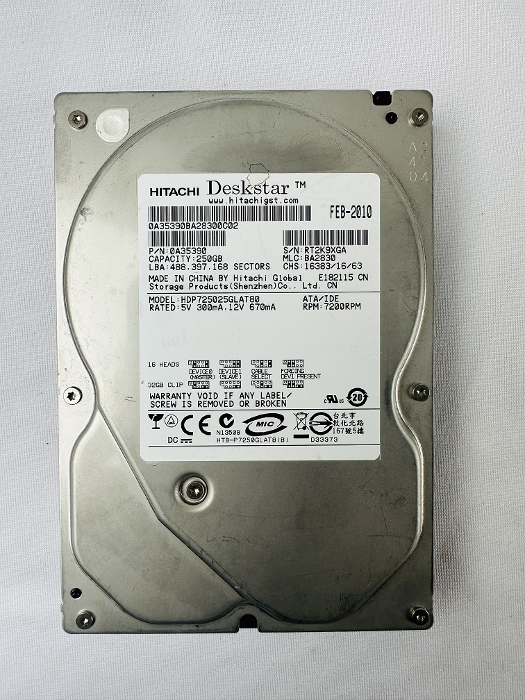 Hitachi 0A35390 HDP725025GLAT80 Hard Disk Drive Hitachi 0A35390 HDP725025GLAT80 Hard Disk Drive