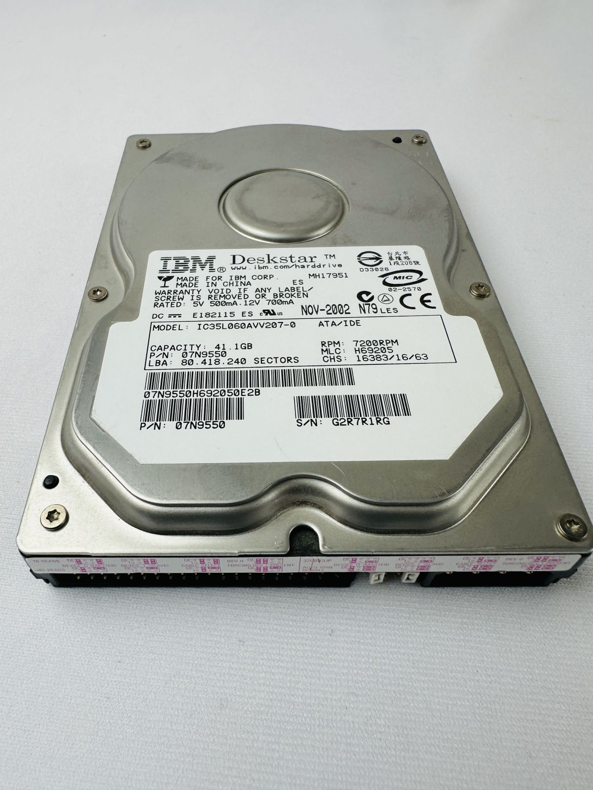 IBM 07N9550 IC35L060AVV207-0 Hard Disk Drive IBM 07N9550 IC35L060AVV207-0 Hard Disk Drive