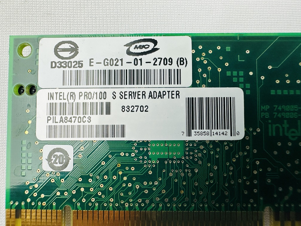 Intel PRO/100S PCI Server Adapter Card Intel PRO/100S PCI Server Adapter Card