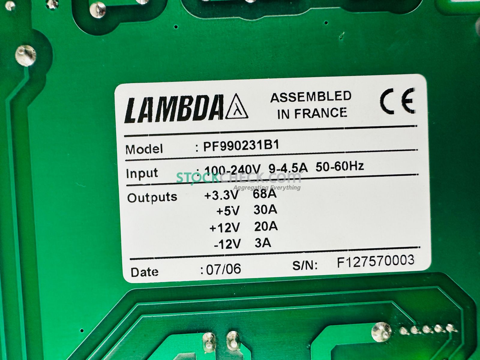 Lambda PF990231B1 Power Supply Board Lambda PF990231B1 Power Supply Board