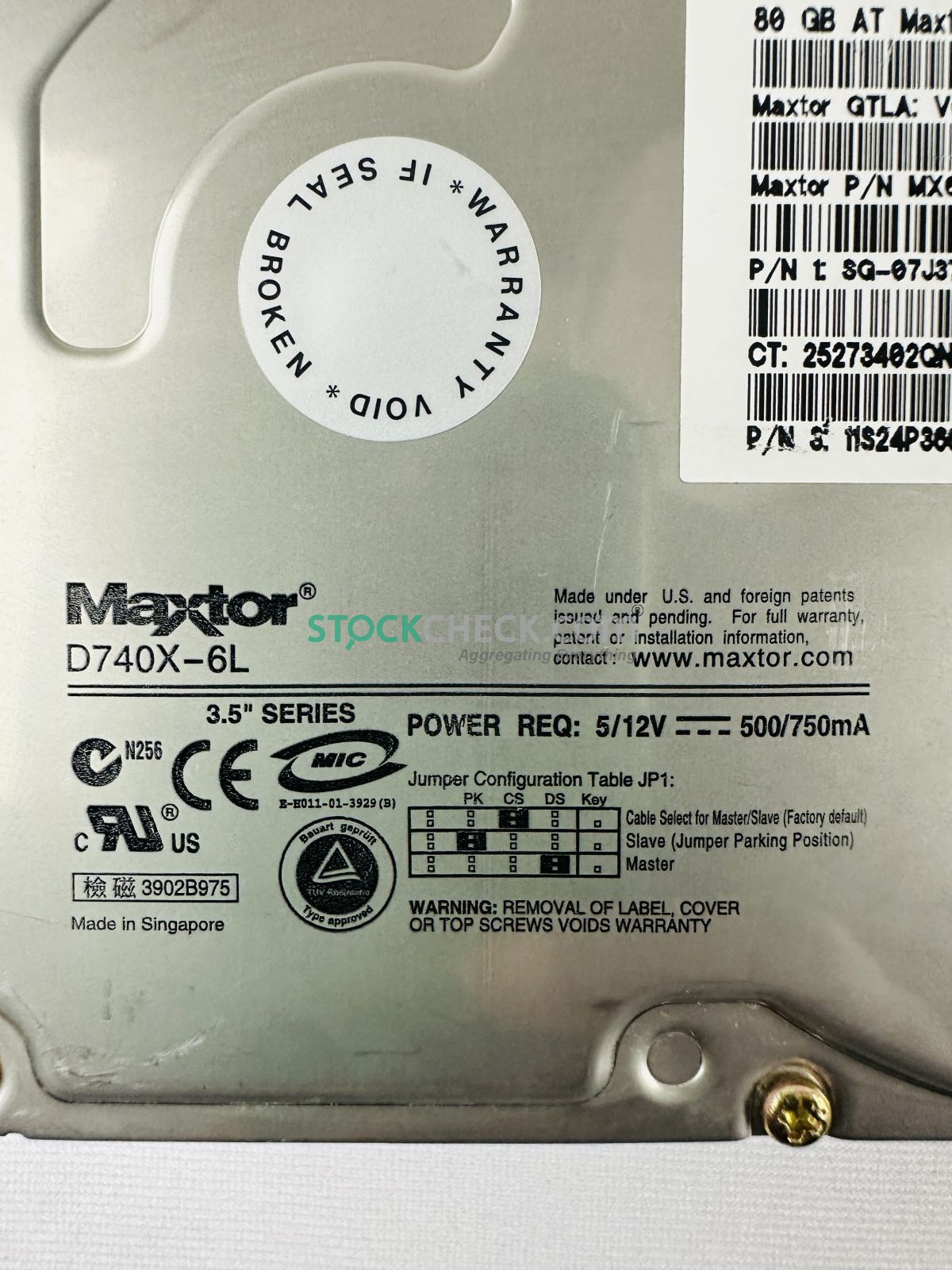 Maxtor D740X-6L MX6L080J4 Hard Disk Drive Maxtor D740X-6L MX6L080J4 Hard Disk Drive
