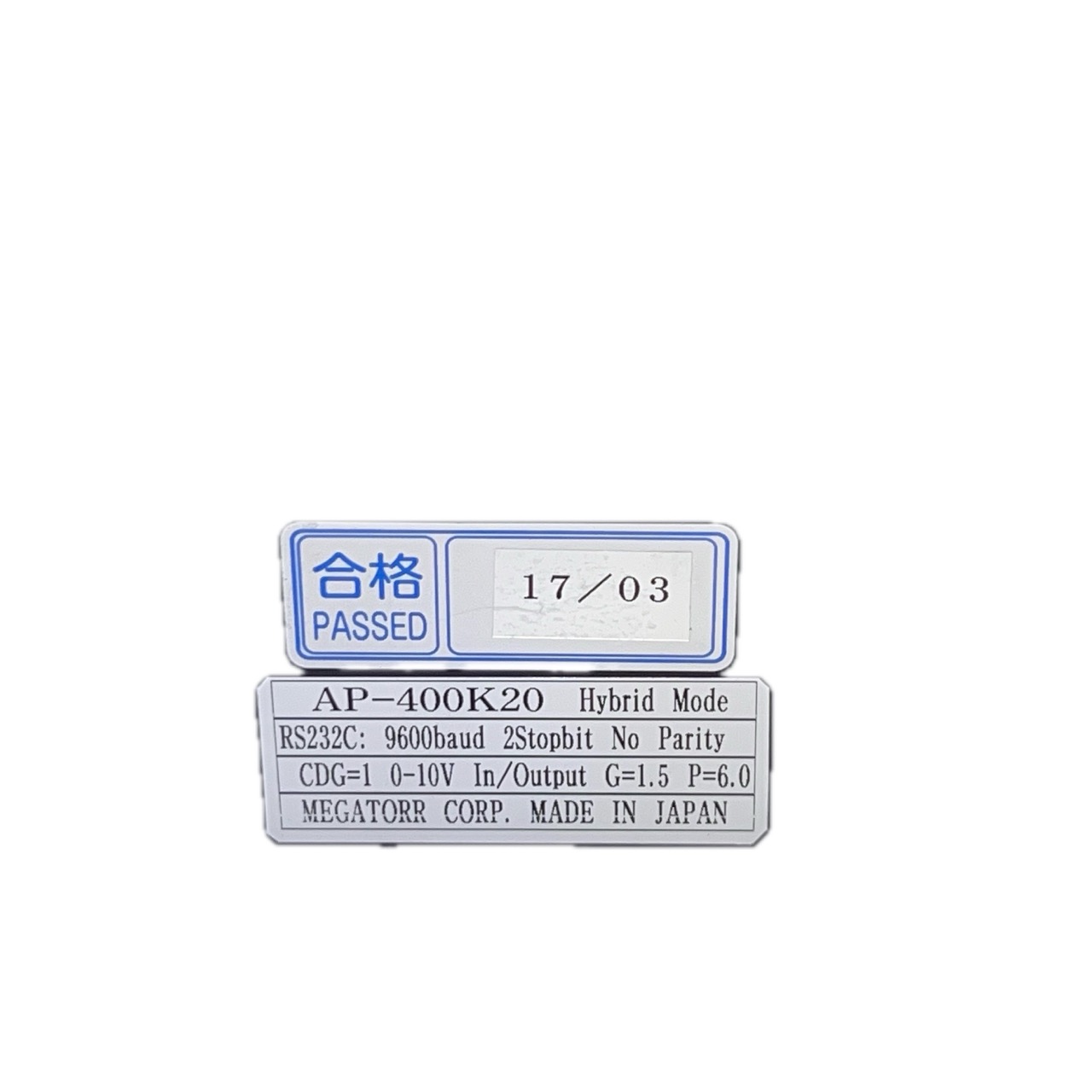 Megatorr AP-400K20 Pressure Controller Megatorr AP-400K20 Pressure Controller