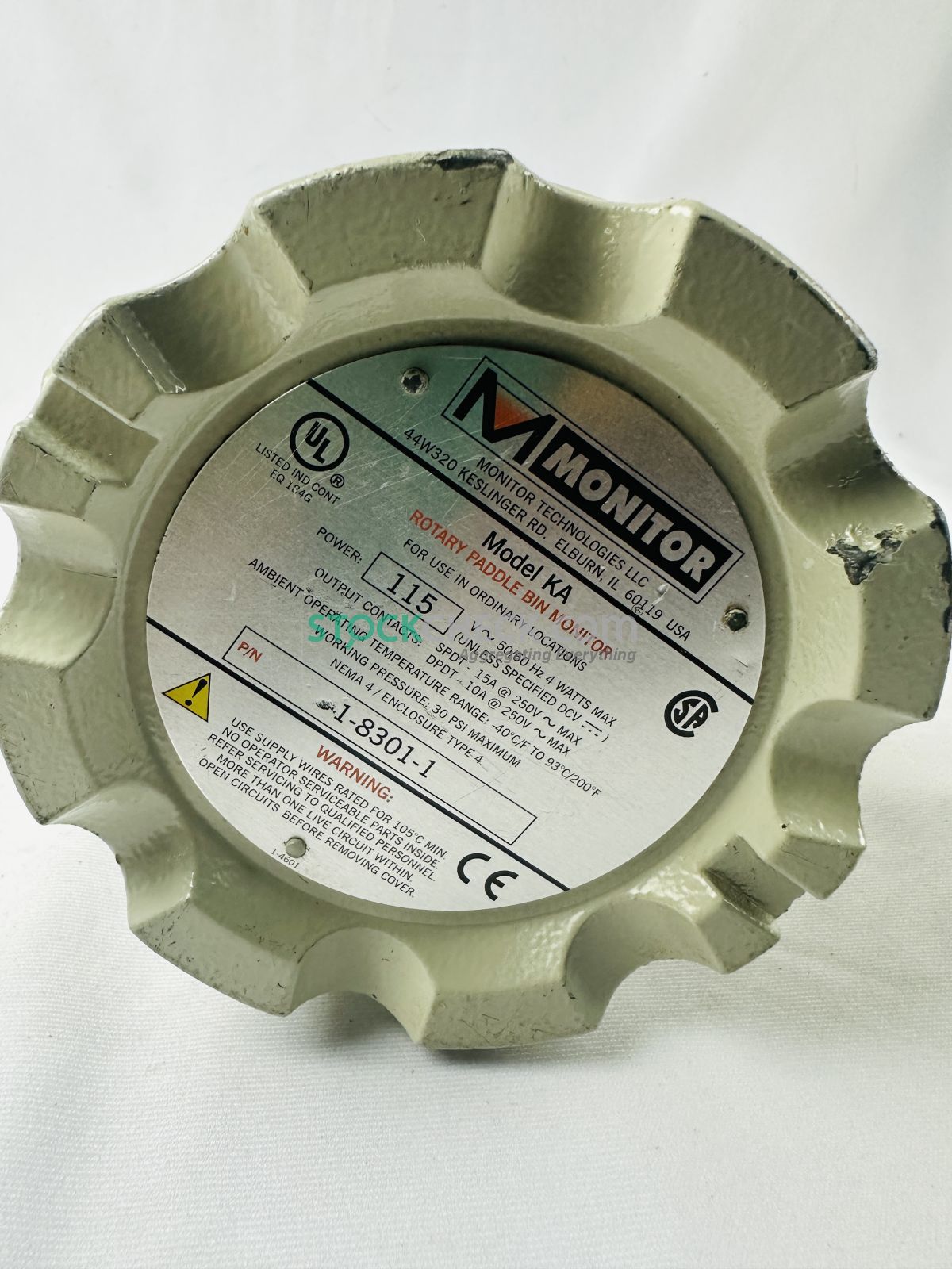 Monitor Technologies 1-8301-1 Model KA Rotary Paddle Bin Monitor Monitor Technologies 1-8301-1 Model KA Rotary Paddle Bin Monitor