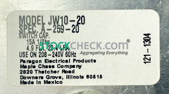 Paragon Electric JW10-20 Process Control Timers Paragon Electric JW10-20 Process Control Timers