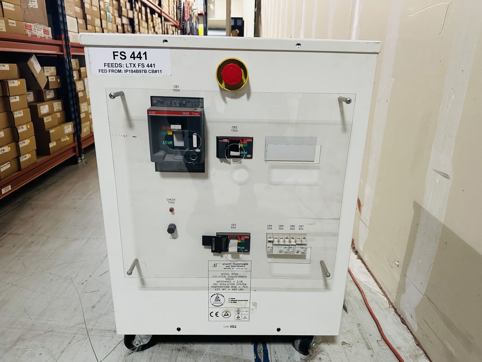 Quality Transformer and Electronics Model 8765 Isolation Transformer | 45kVA Quality Transformer and Electronics Model 8765 Isolation Transformer | 45kVA
