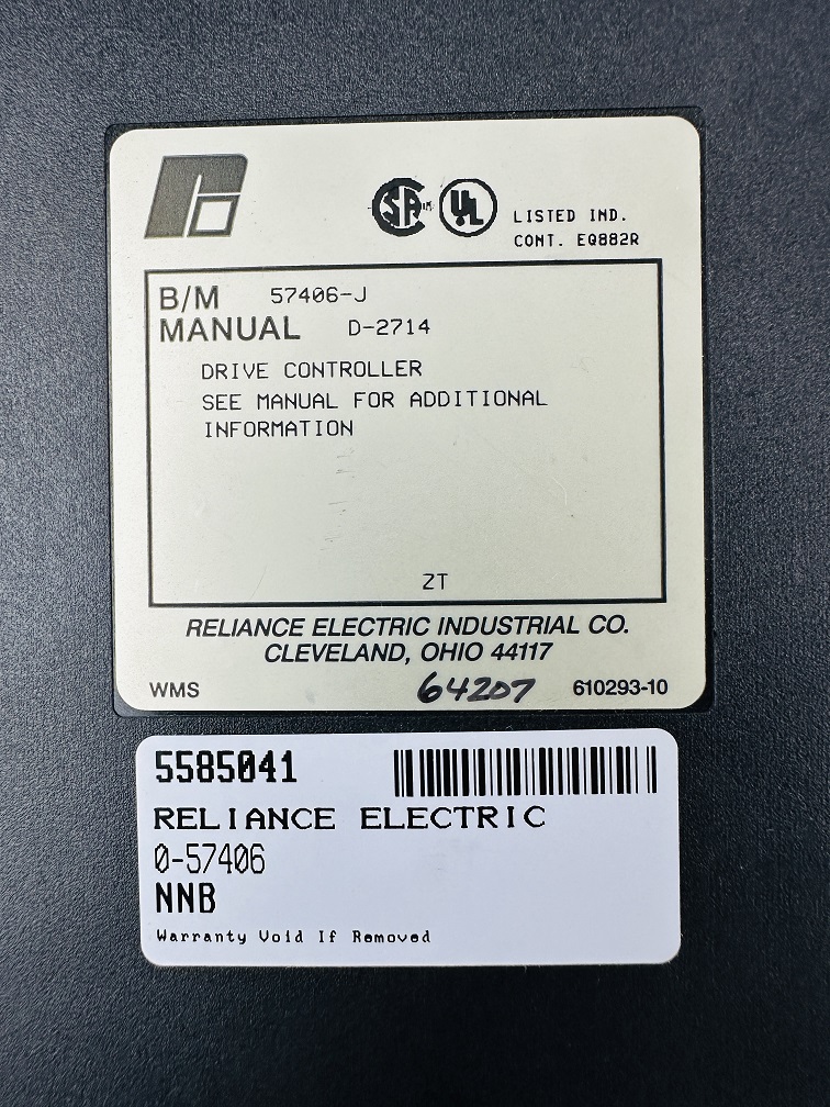 Reliance Electric 0- 57406 57406-J Drive Controller Reliance Electric 0- 57406 57406-J Drive Controller