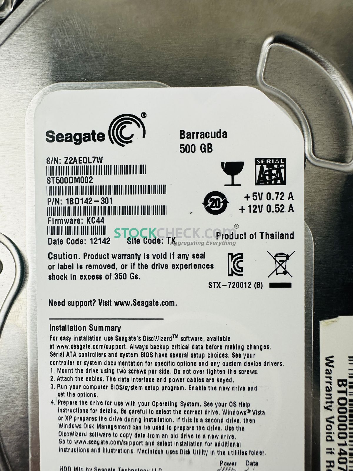 Seagate 1BD142-301 ST500DM002 Hard Disk Drive Seagate 1BD142-301 ST500DM002 Hard Disk Drive