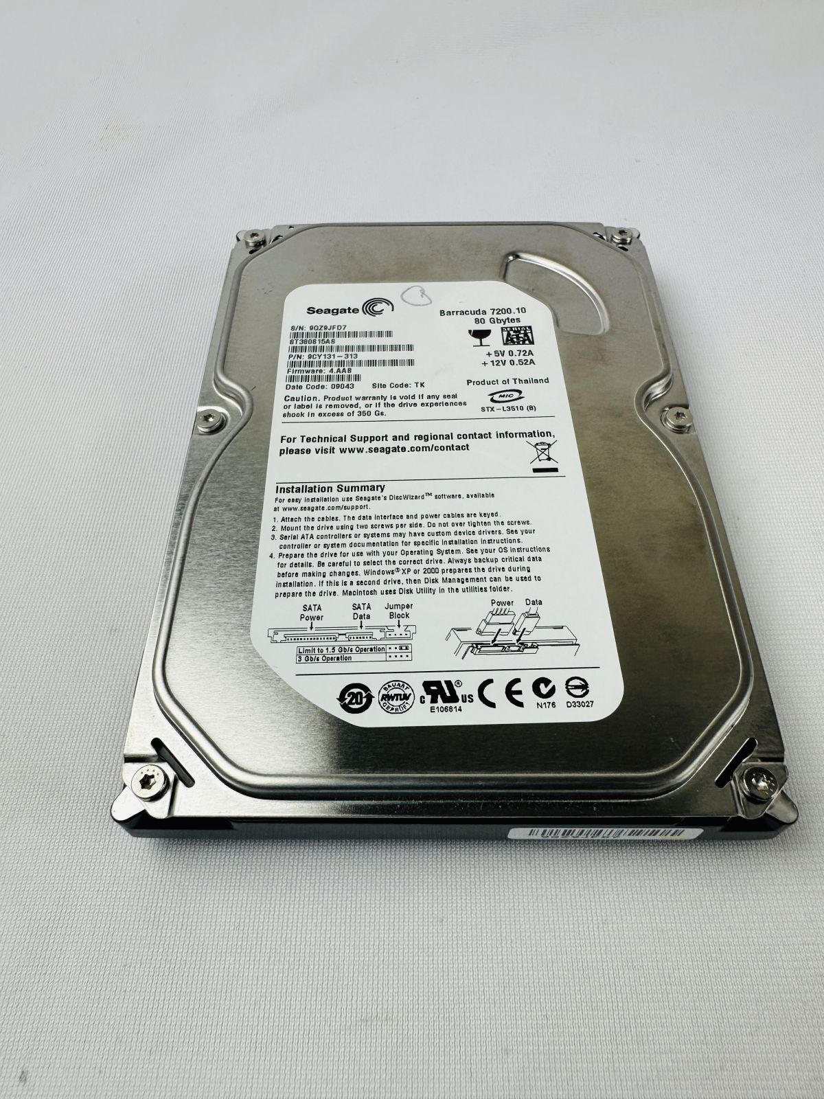 Seagate 9CY131-313 Hard Disk Drive Seagate 9CY131-313 Hard Disk Drive