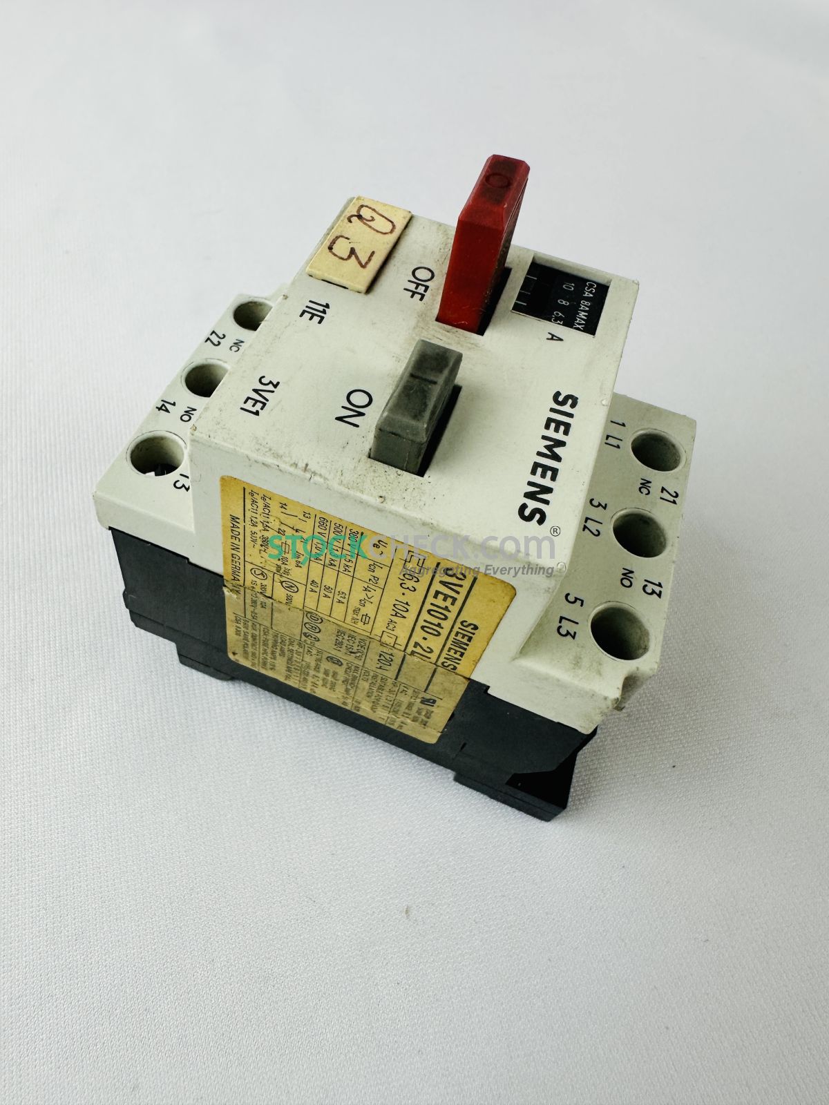 Siemens 3VE1010-2L Motor Starter Protector Siemens 3VE1010-2L Motor Starter Protector
