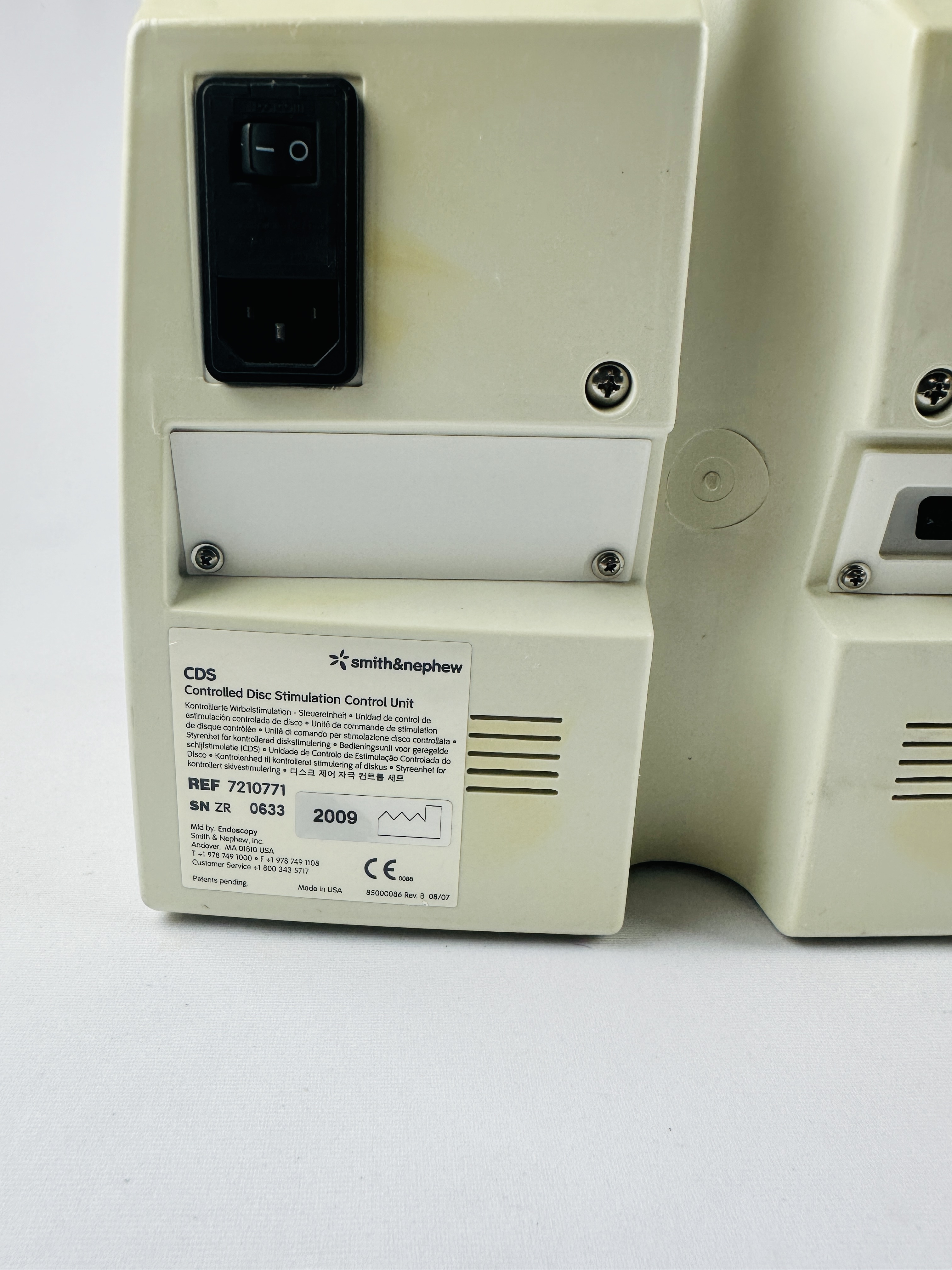 Smith & Nephew 7210771 Controlled Disc Simulation Control Unit Smith & Nephew 7210771 Controlled Disc Simulation Control Unit