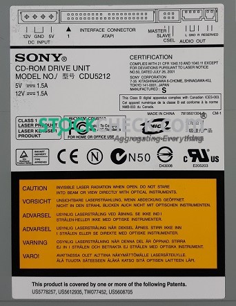 Sony CDU5212 CD-ROM Drive Sony CDU5212 CD-ROM Drive
