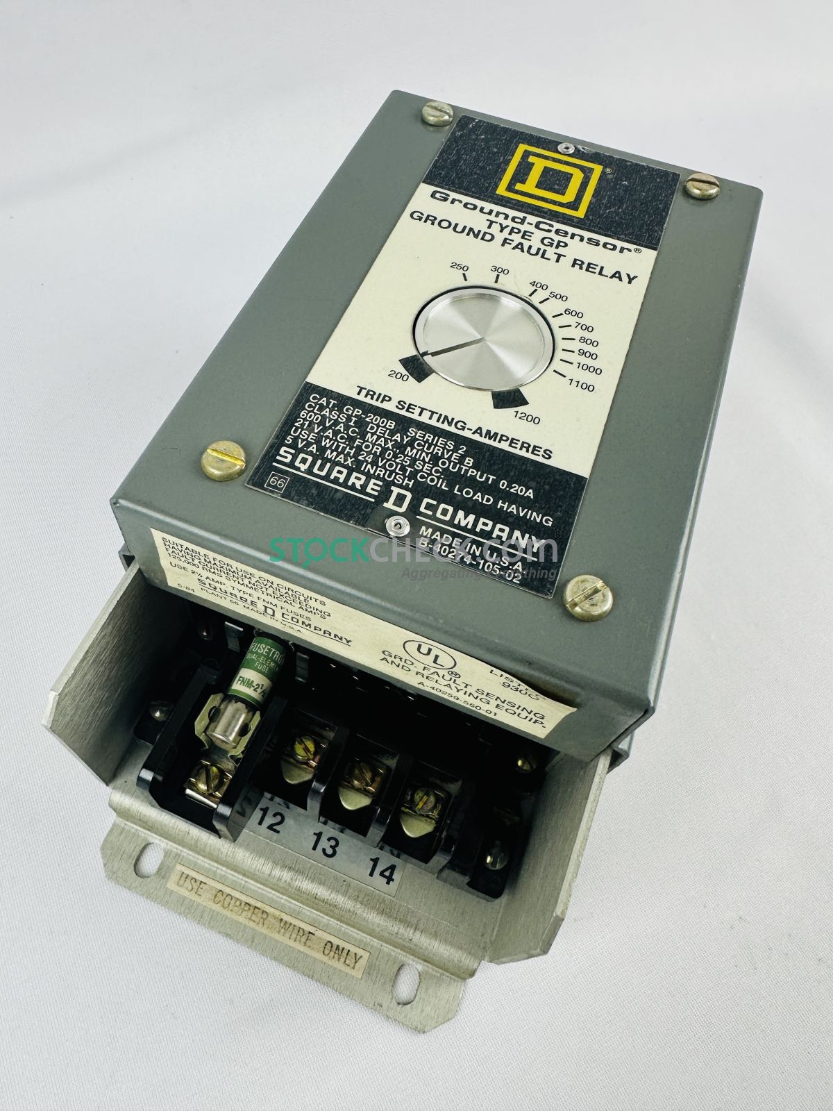 Square D GP-200B Ground-Censor Type GP Ground Fault Relay