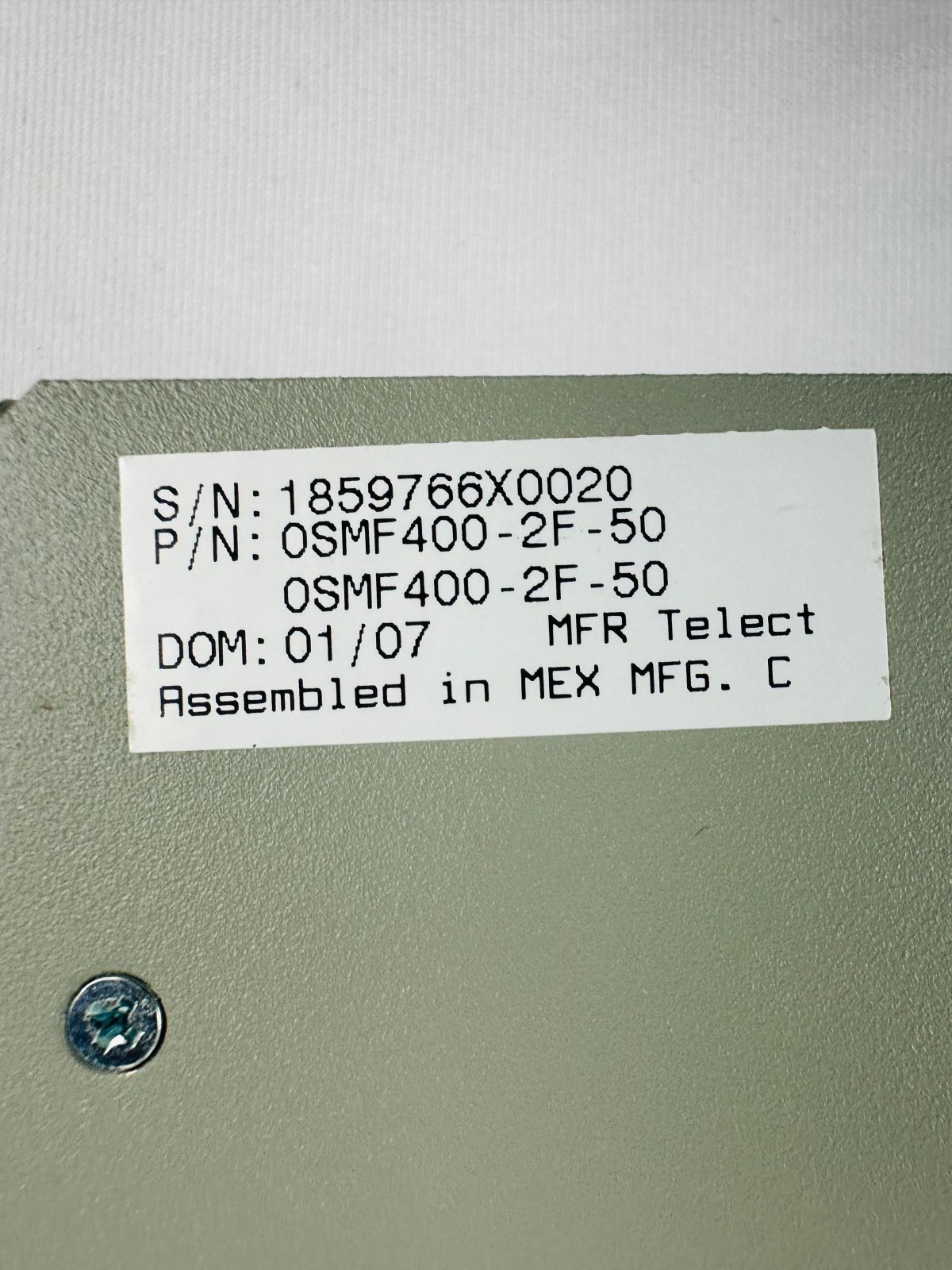 Telect 0SMF400-2F-50 Rectifier Telect 0SMF400-2F-50 Rectifier