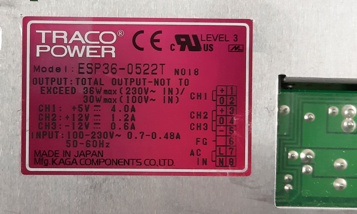 Traco Power ESP36-0522T Power Supply Traco Power ESP36-0522T Power Supply