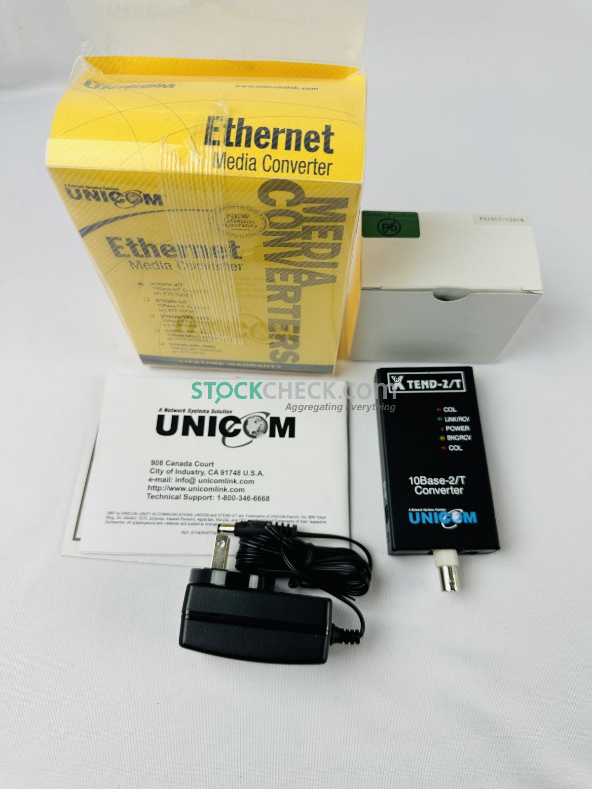 Unicom ETP-20038T Xtend-2/T 10Base-2/T Converter Unicom ETP-20038T Xtend-2/T 10Base-2/T Converter
