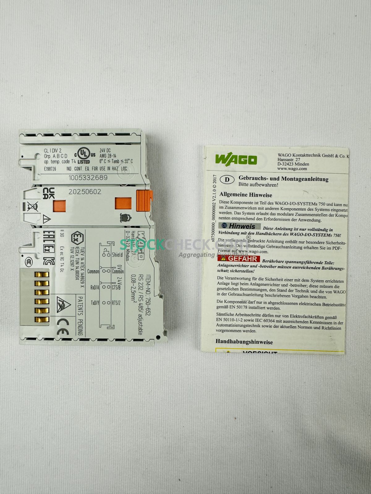 Wago 750-652 Serial Interface Module Wago 750-652 Serial Interface Module