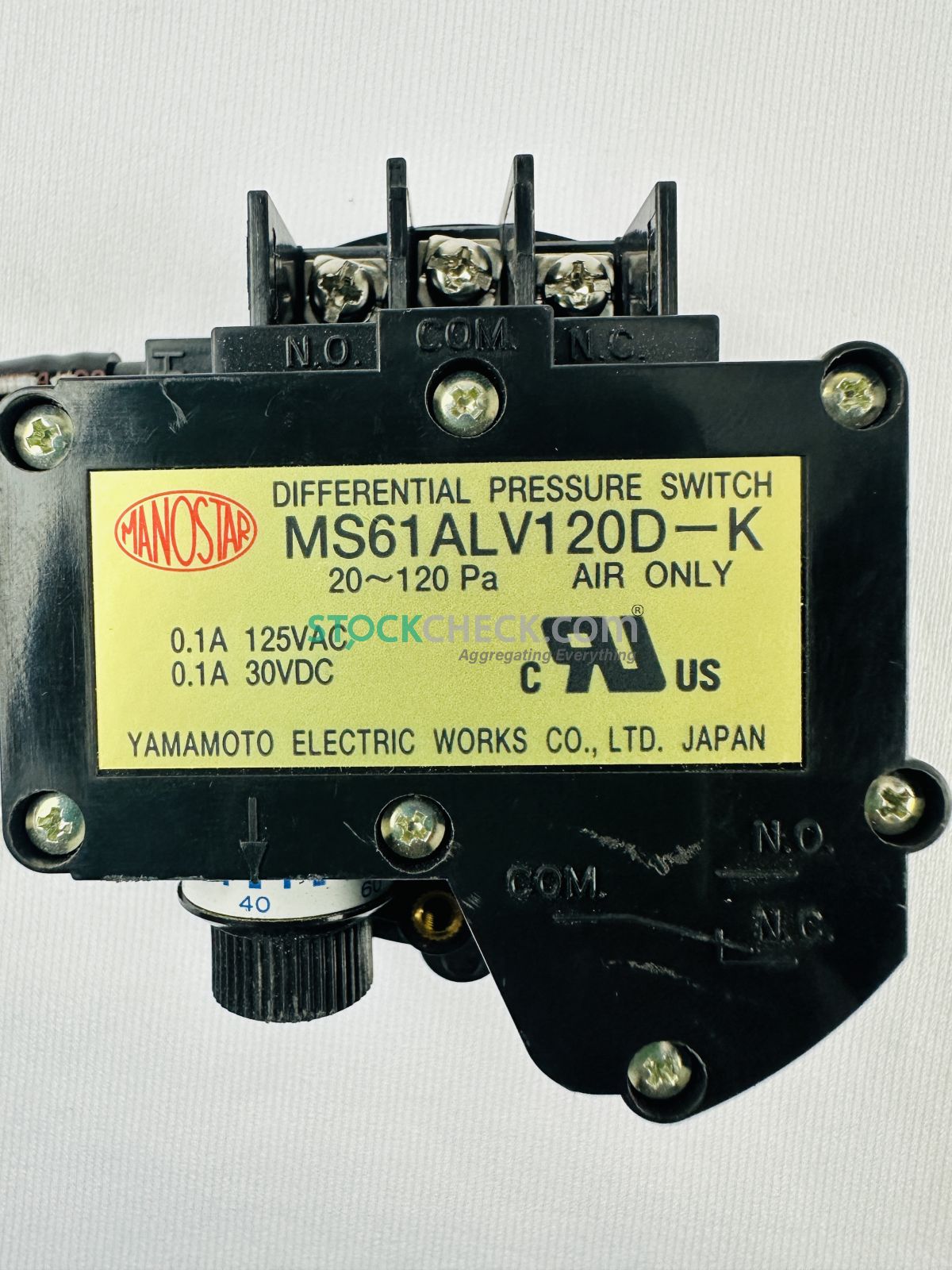 Yamamoto Electric MS61ALV120D-K Differential Pressure Switch Yamamoto Electric MS61ALV120D-K Differential Pressure Switch